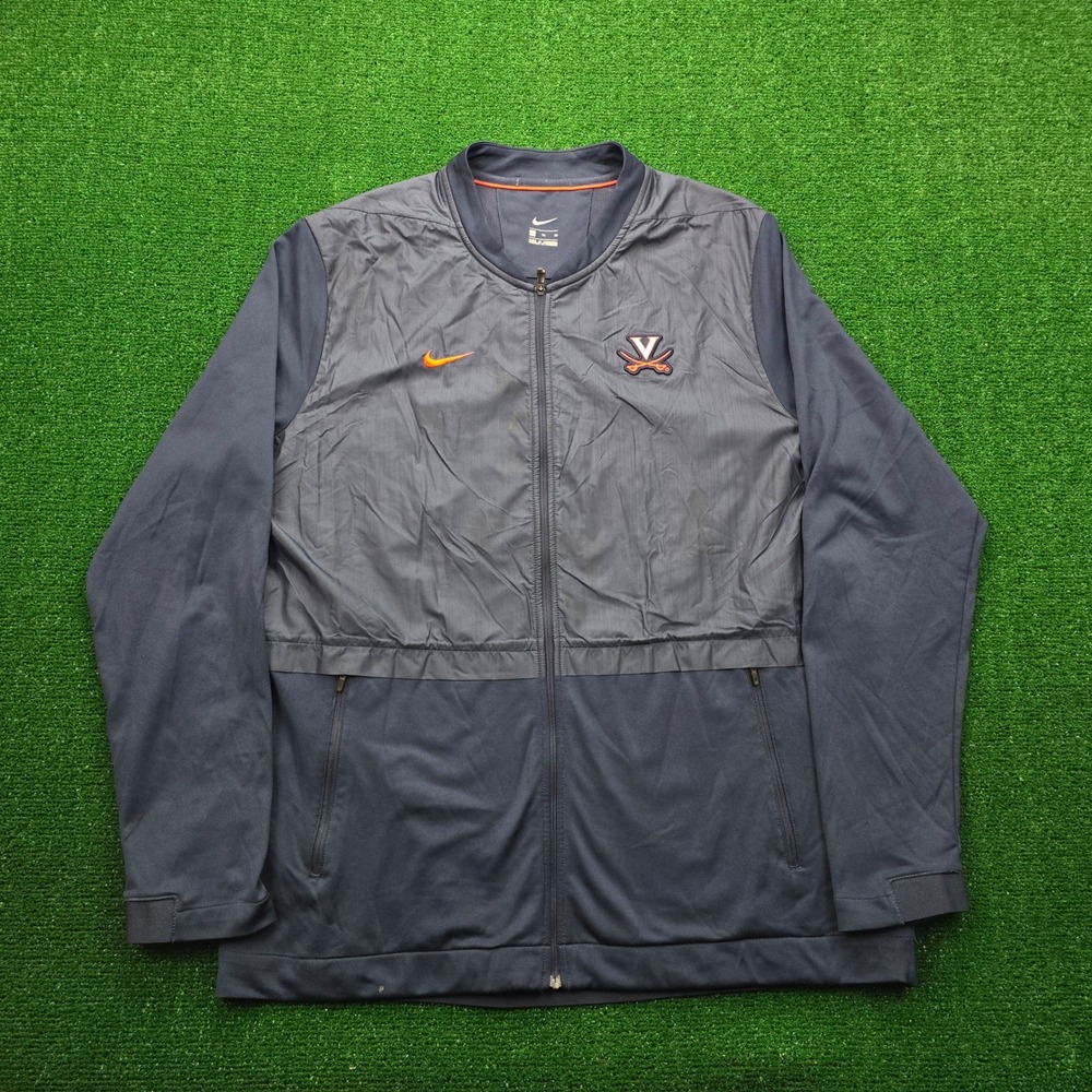 Virginia Cavaliers Nike Track Jacket Mens XL Blue Full Zip Vented Performance